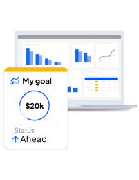 Home Services Business Management Software - Housecall Pro - Housecall Pro Business dashboard with financial goals and performance metrics.