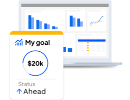 Home Services Business Management Software - Housecall Pro - Housecall Pro Business dashboard with financial goals and performance metrics.